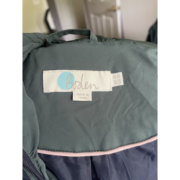 Boden Down Puffer Jacket In Green Women Size 18 - Picture 10 of 11